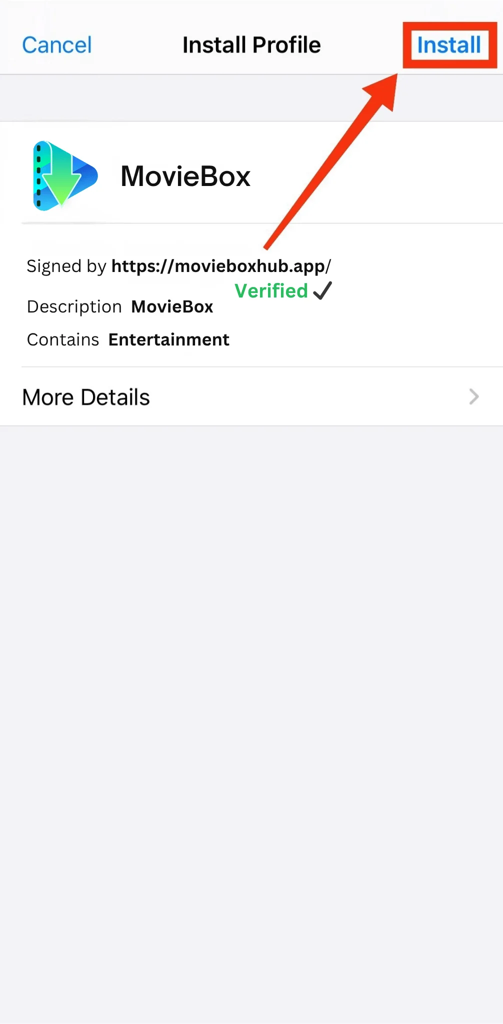 Install MovieBox Application